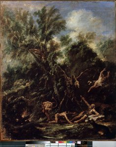 La tentación de San Antonio (La Tentación de San Antonio). Pintura de Sebastiano Ricci (1659-1734) de Sebastiano Ricci