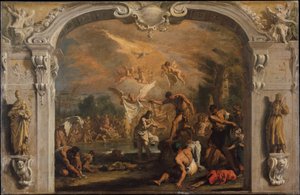 El Bautismo de Cristo, c.1713-14 (óleo sobre lienzo) de Sebastiano Ricci