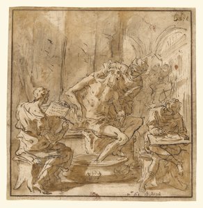 La muerte de Séneca (anverso); Estudio de un hombre (reverso) de Sebastiano Ricci