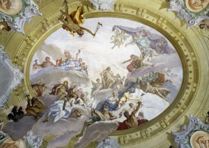 La apoteosis de Hércules. Fresco de Sebastiano Ricci (1659-1734). Palacio Marucelli Fensi, Florencia. de Sebastiano Ricci