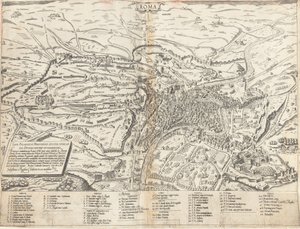 Mapa Topográfico de la Roma Moderna de Sebastiano di Re after Giovanni Antonio Dosio