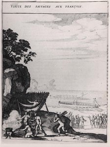 Salvajes visitando a los franceses, de 