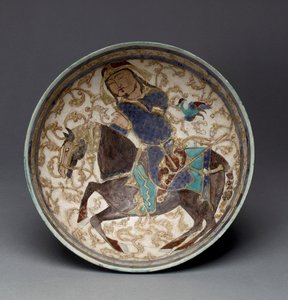 Cuenco con príncipe a caballo de Irán de Seljuq Dynasty Seljuq Dynasty
