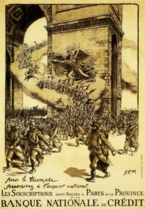 Cartel político. Francia. 1917. En nombre del triunfo, adhiéranse al préstamo nacional.