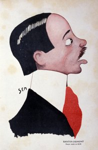Retrato de Alberto Santos-Dumont (1873 - 1932), ingeniero y aeronauta brasileño por Sem (1863 - 1934).