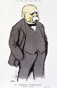 Retrato de Georges Clémenceau - dibujado por Sem, en “Fantasio” del 01/02/1918, no. 265 de Sem