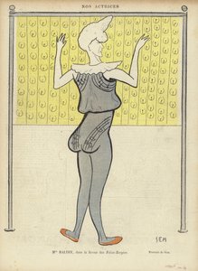 Louise Balthy, actriz francesa, en el Folies-Bergere, ilustración para Le Rire