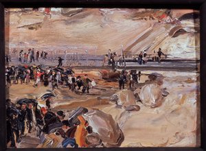 Paseo en San Remo (Italia). Obra de Semyon Gavrilovich Nikiforov (1877-1912), óleo sobre cartón de Semen Gavriilovich Nikiforov