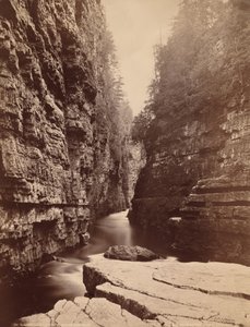 Ausable Chasm - Río Arriba desde Table Rock de Seneca Ray Stoddard