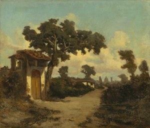 Alrededores de Florencia, de Serafino De Tivoli (1825-1892), óleo sobre lienzo, 31x37 cm
