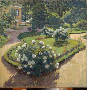 Un jardin (Un jardín) - Obra de Sergei Arsenyevich Vinogradov (1869-1938), gouache y pastel sobre papel de Sergei Arsenevich Vinogradov