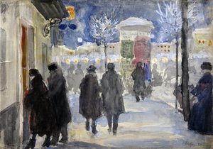 Vista de una calle de Moscú de Sergei Arsenevich Vinogradov