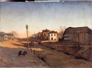 Salir de día - Pintura de Sergei Ivanovich Svetoslavsky (Svetoslavsky) (1857-1931), óleo sobre lienzo - Arte ruso de Sergei Ivanovich Svetoslavsky