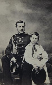Retrato del Gran Duque Constantino Nikolaevich de Rusia 1827-1892 con su hijo Nicolás Constantinovic de Sergei Lvovich Levitsky