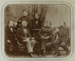 Sovremennik: Ivan Goncharov, Ivan Turgenev, Leo Tolstoy, Dmitri Grigorovich, Alexander Druzhinin y de Sergei Lvovich Levitsky