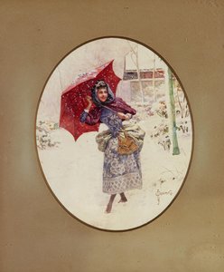 Mujeres caminando por la nieve de Sergei Sergeyevich Solomko