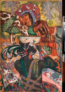 Cuento de hadas oriental - Obra de Sergei Yurievich Sudeykin (Serge Sudeikin) (1882-1946), gouache y témpera sobre cartón, hacia 1910, arte ruso, siglo XX, Art Nouveau, Modernismo - Galería de Arte Regional, Taganrog (Rusia)