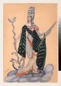 Costume preparatoire pour la piece de théâtre "Le triomphe des Etats" de A Bobrishchev Pouchkine (Bobrishchev-Pouchkine) (Diseño de vestuario para la obra de teatro El triunfo de los Estados de A Bobrishchev-Pushkin (Bobrishchev Pushkin) - Oeuvre de Sergei de Sergei Yurevich Sudeikin