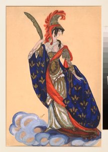 Costume preparatoire pour la piece de théâtre "Le triomphe des Etats" de A Bobrishchev Pouchkine (Bobrishchev-Pouchkine) (Diseño de vestuario para la obra de teatro El triunfo de los Estados de A Bobrishchev-Pushkin (Bobrishchev Pushkin) - Oeuvre de Sergei de Sergei Yurevich Sudeikin