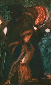 Promenade (Walk) - Oeuvre de Sergei Yurievich Sudeykin (Serge Soudeikine) (1882-1946), gouache sur papier, vers 1910, art russe 20th siecle, symbolism - Collection privee