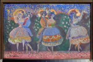Un ballet - Oeuvre de Sergei Sudeykin (Serge Soudeikine) (1882-1946), huile sur carton, art russe, 20th siecle, modernism - State Central Literary Museum, Moscow de Sergei Yurevich Sudeikin