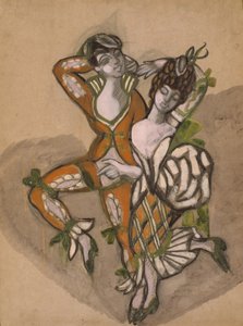 Diseño de vestuario para la obra de teatro El Matrimonio de Fígaro de P. de Beaumarchais, 1915 de Sergei Yurievich Sudeykin