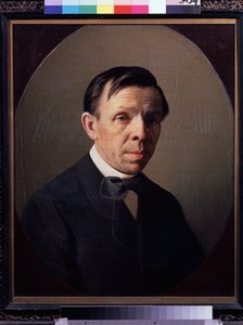 Retrato del artista Sergey (Sergei, Serguei) Konstantinovich Zaryanko (Zarianko) (1818-1870) (Retrato del artista Sergey K. Zaryanko) .Pintura de Alexei Mikhailovich Kolesov (1834-1902), huile sur toile. Arte ruso, retrato del siglo XIX. Estado Tretiakov de Sergey Konstantinovich Zaryanko