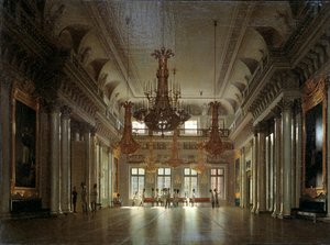El Salón del Mariscal de Campo en el Palacio de Invierno de Sergey Konstantinovich Zaryanko