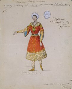 Diseño de vestuario para el ballet Tsarina Syuyumbeki por A. Blanche, 1832 de Serkov