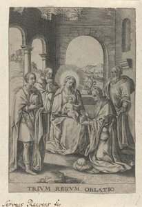 Aanbidding der Koningen La Ofrenda de los Reyes Magos (título sobre objeto) de Servatius Raeven