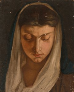 Mujer con pañuelo en la cabeza de Severin Falkman