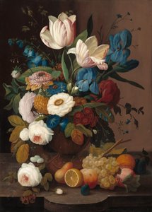 Naturaleza Muerta, Flores y Frutas de Severin Roesen