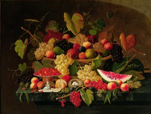 Naturaleza muerta con fruta (óleo sobre lienzo) de Severin Roesen