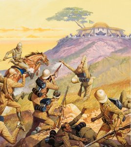 Soldados británicos atacando una posición bóer de Severino Baraldi