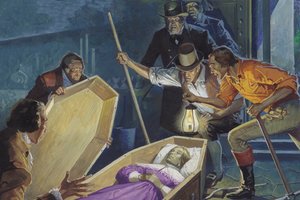 Burke y Hare, ladrones de tumbas y asesinos (gouache sobre papel) de Severino Baraldi