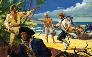 Los amotinados de la Bounty desembarcan en la isla de Pitcairn de Severino Baraldi