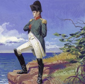 Napoleón en el exilio en la isla de Santa Elena (gouache sobre papel)