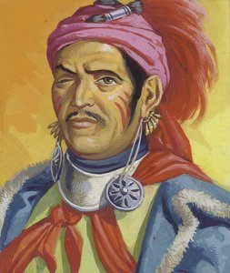 Tecumseh y Tenskwatawa (gouache sobre papel)