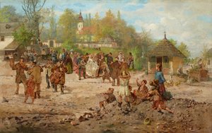 Boda en Salwator (óleo sobre lienzo) de Seweryn Bieszczad
