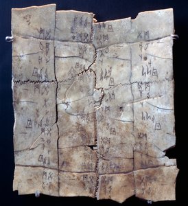 Pictograma en plastrón de tortuga con texto de adivinación (plastrón de tortuga)