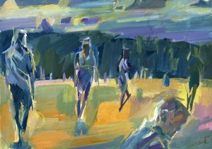 Tarde en el parque, 2024 (gouache sobre papel)
