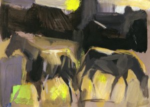 Caballos grises, 2024 (gouache sobre papel)