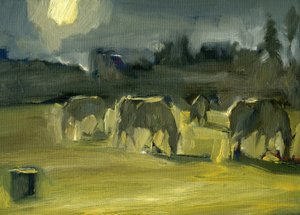 Caballos de invierno, 2024 (óleo sobre tabla)