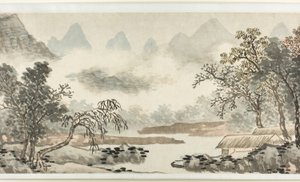 Nubes sobre el río antes de la lluvia 溪雲欲雨圖 de Shen Zhou