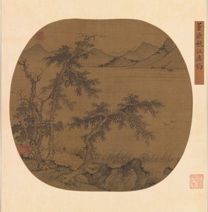 Pescando en el Río de Otoño, ca. 1370 de Sheng Zhu