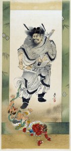 Shoki y los demonios. Autopintura de Shibata Zeshin de Shibata Zeshin