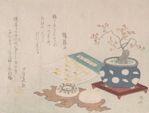 Bonsái de Ciruelo, Brújula y Reloj de Sol de Bolsillo con Diseño de Calendario, de Spring Rain Surimon de Shinsai