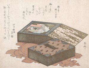 Pasteles en una caja con tela de envoltura, siglo XIX de Shinsai