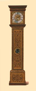 Reloj incrustado con marquetería oscura, 1905 de Shirley Charles Llewellyn Slocombe