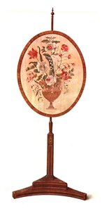 Pantalla de poste de caoba incrustada, 1908 de Shirley Charles Llewellyn Slocombe